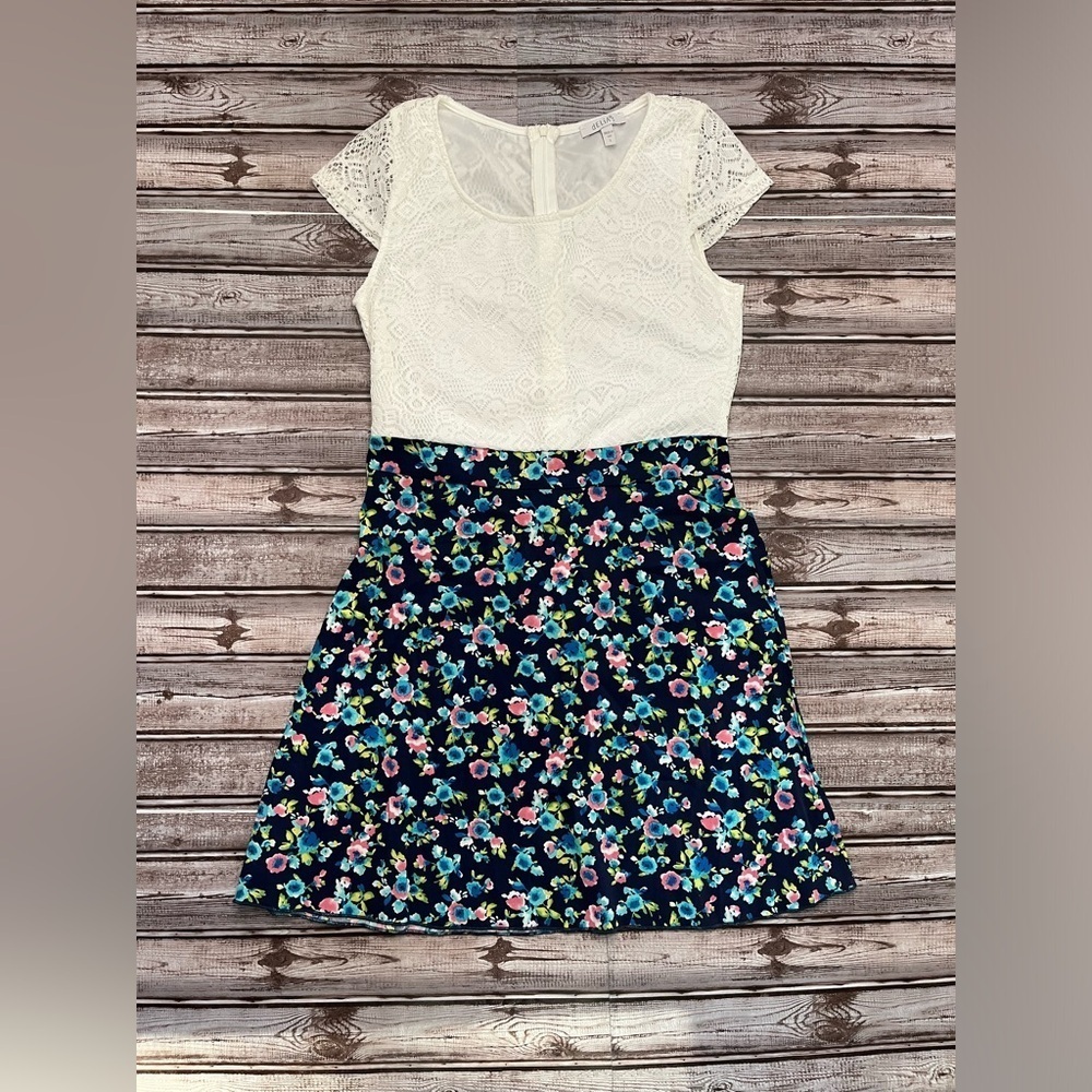Delia’s Dress Babydoll Skater Vintage Lace‎ Floral size L USA Made Y2K 2000s - Picture 3 of 9